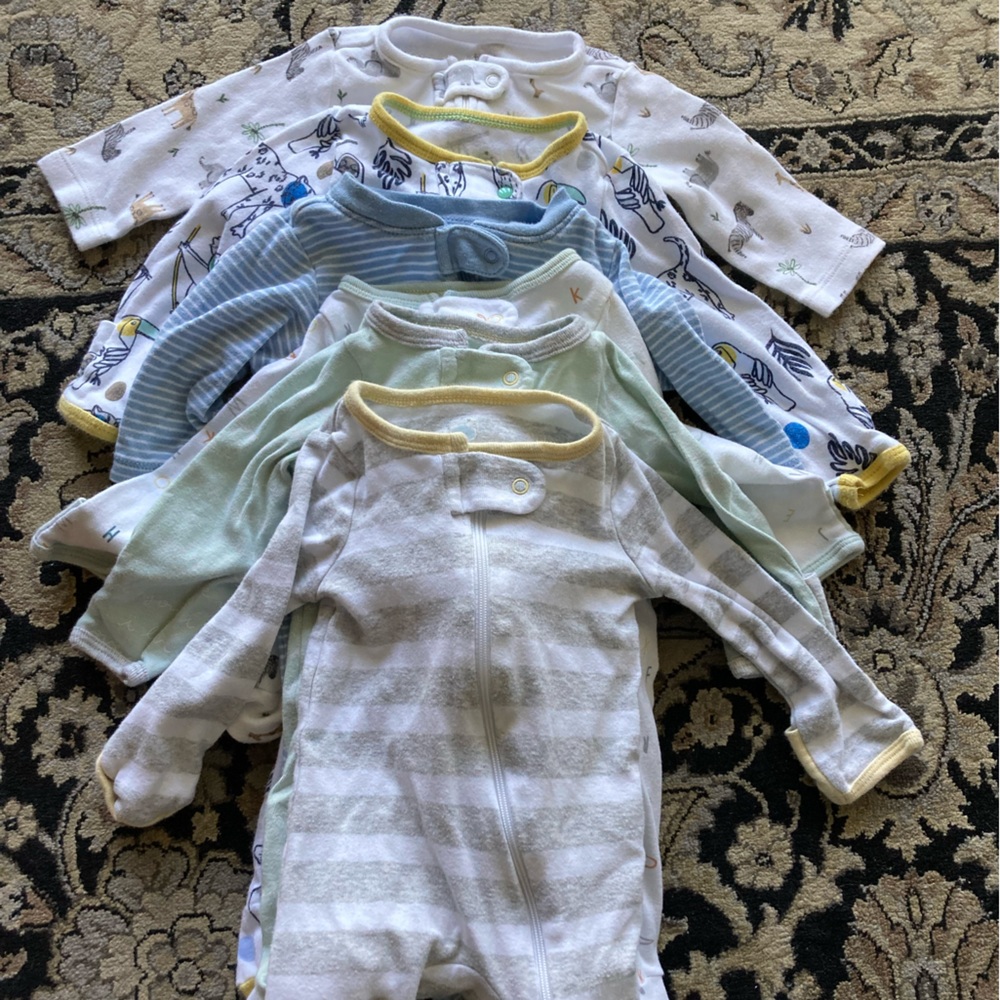 Newborn, 0-3, 3 months footie sleepers